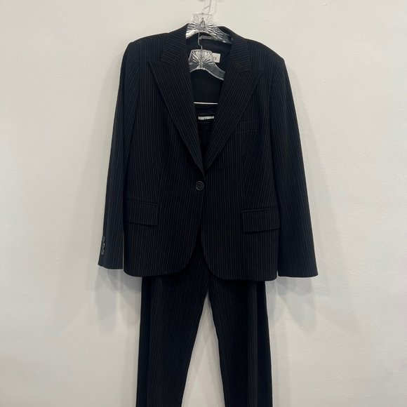 MaxMara Pin Strip Suit - Large/Black - Picture 2 of 8